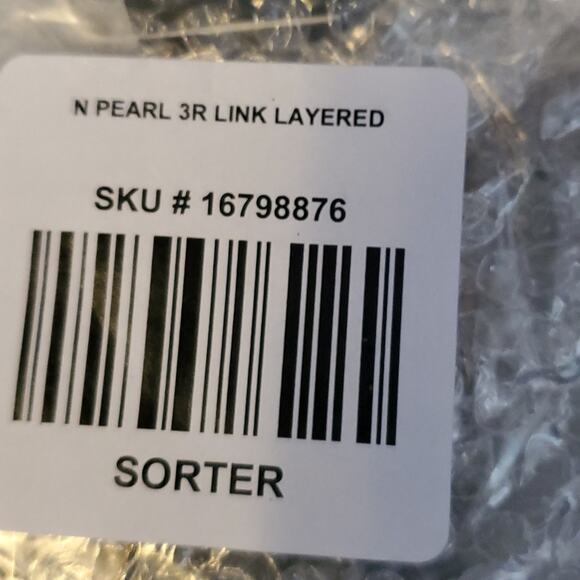 TORRID ROPE & LINK CHAIN FAUX PEARL LAYERED NECKLACE - GOLD TONE - Picture 4 of 6